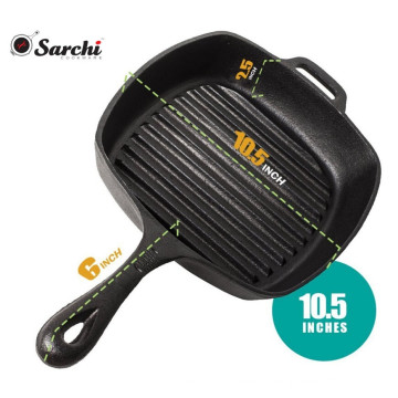 Pré-assaisonné Carré Carré Grill Pan, 10.25 pouces